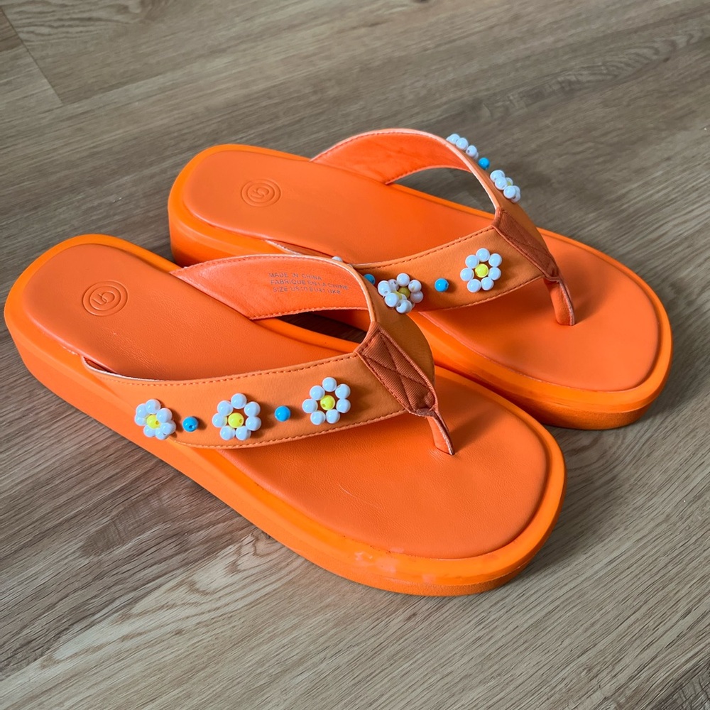 Beaded Flower Sandals Urban Outfitters